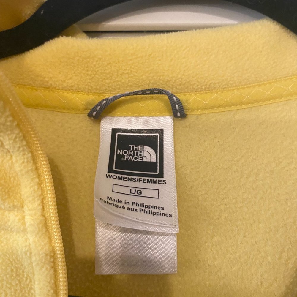 Women's Bright Yellow North Face Lightweight Fleece ¼ Zip - Picture 3 of 4